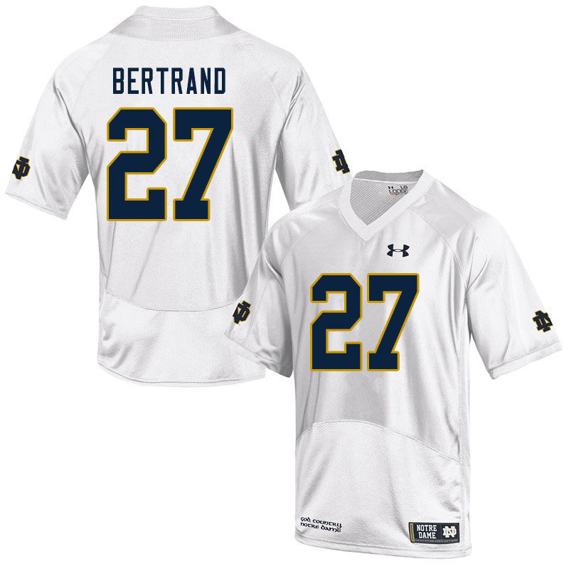 Men's NCAA Notre Dame Fighting Irish #27 JD Bertrand Stitched College Under Armour Authentic White Football Jersey VD10B36WL